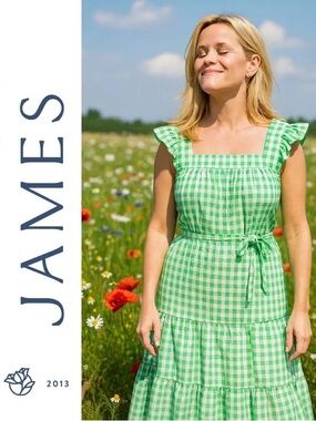 Draper James Green and White Gingham Dress
